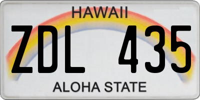 HI license plate ZDL435