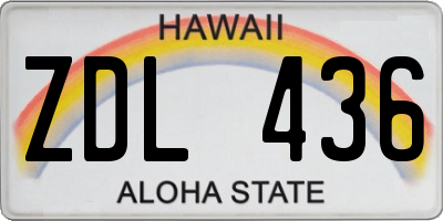 HI license plate ZDL436