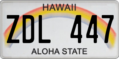 HI license plate ZDL447