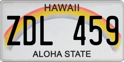 HI license plate ZDL459