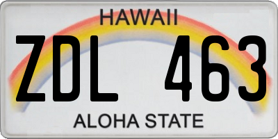 HI license plate ZDL463