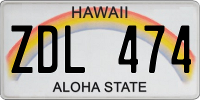 HI license plate ZDL474