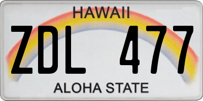 HI license plate ZDL477