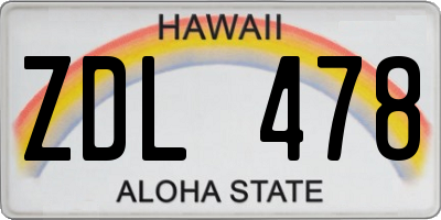 HI license plate ZDL478