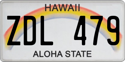 HI license plate ZDL479