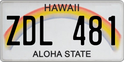 HI license plate ZDL481