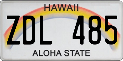 HI license plate ZDL485