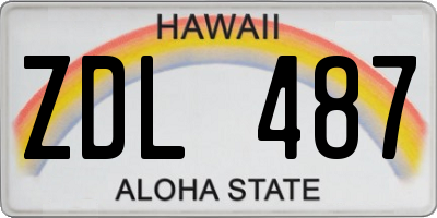 HI license plate ZDL487