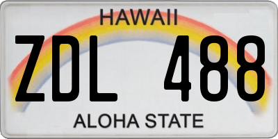 HI license plate ZDL488