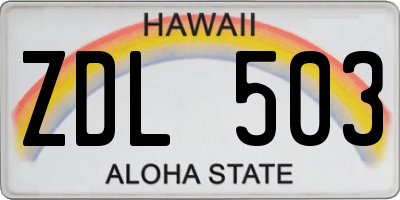 HI license plate ZDL503