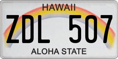 HI license plate ZDL507