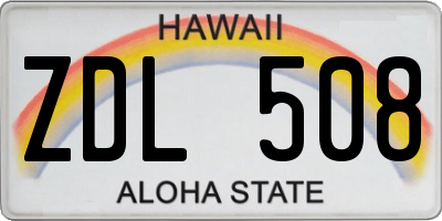 HI license plate ZDL508