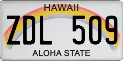 HI license plate ZDL509