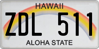 HI license plate ZDL511