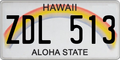 HI license plate ZDL513