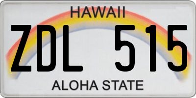 HI license plate ZDL515