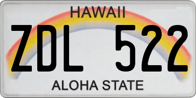 HI license plate ZDL522