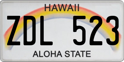 HI license plate ZDL523