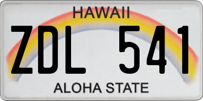 HI license plate ZDL541