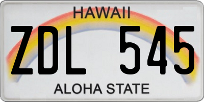 HI license plate ZDL545