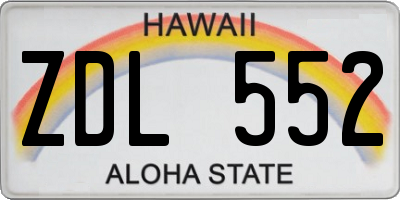 HI license plate ZDL552