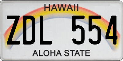 HI license plate ZDL554