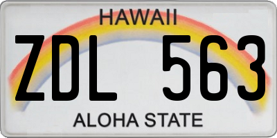 HI license plate ZDL563