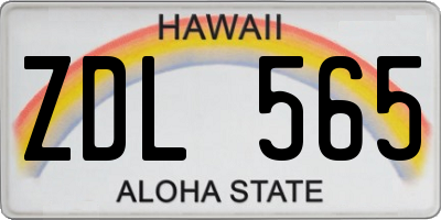 HI license plate ZDL565