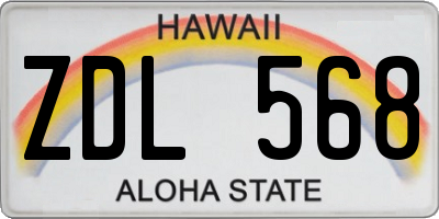 HI license plate ZDL568