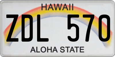 HI license plate ZDL570