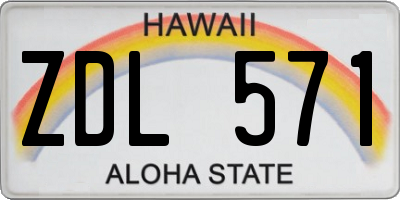 HI license plate ZDL571