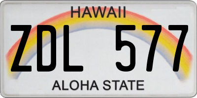 HI license plate ZDL577