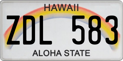 HI license plate ZDL583