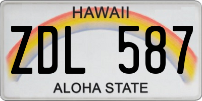 HI license plate ZDL587