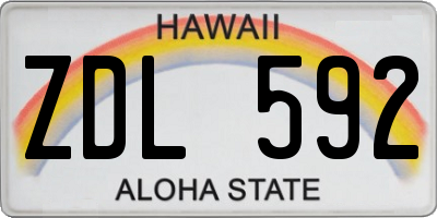 HI license plate ZDL592
