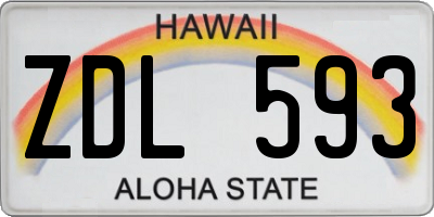 HI license plate ZDL593