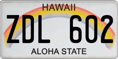 HI license plate ZDL602