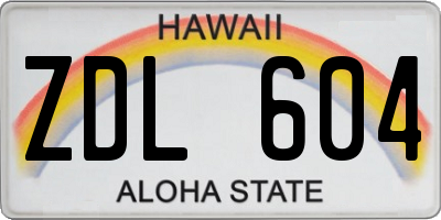 HI license plate ZDL604