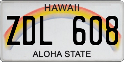 HI license plate ZDL608