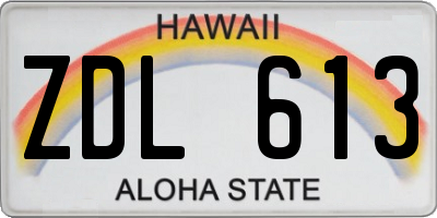 HI license plate ZDL613