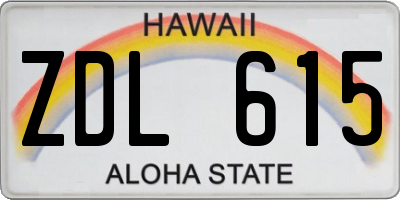 HI license plate ZDL615
