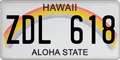 HI license plate ZDL618