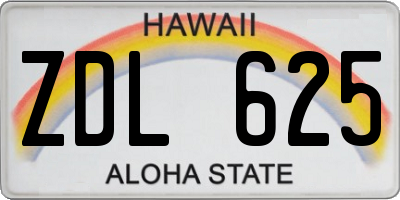 HI license plate ZDL625
