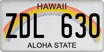 HI license plate ZDL630