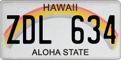 HI license plate ZDL634