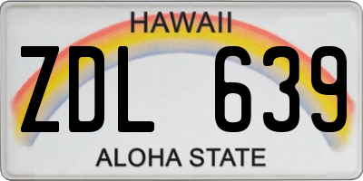 HI license plate ZDL639