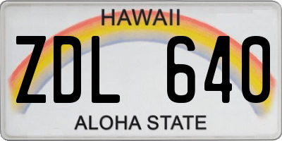 HI license plate ZDL640