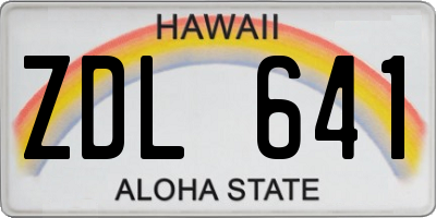 HI license plate ZDL641