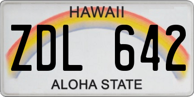 HI license plate ZDL642