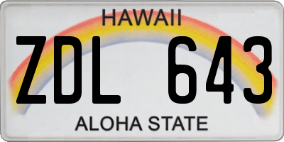 HI license plate ZDL643